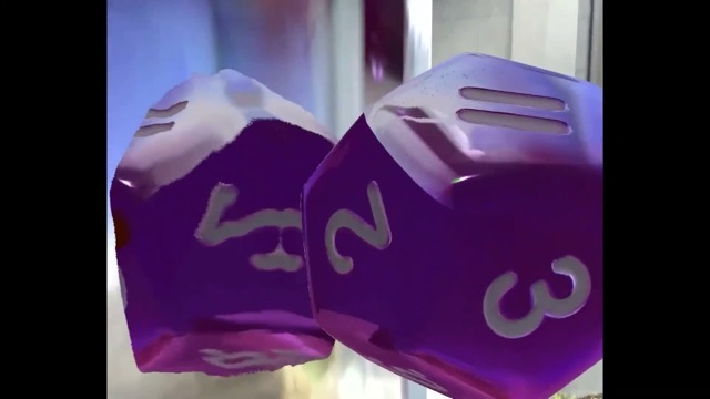 AR dice rendered in a real scene