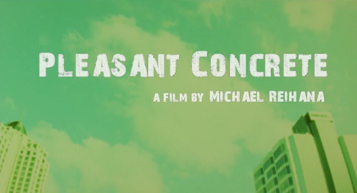 Pleasant Concrete title card in infrared green