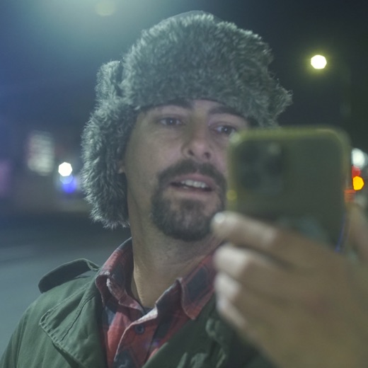 Dan Monaghan filming at night with an iPhone