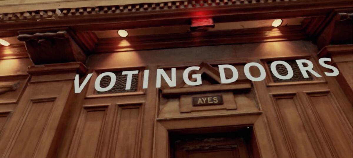 Voting Doors detail inside the VR experience