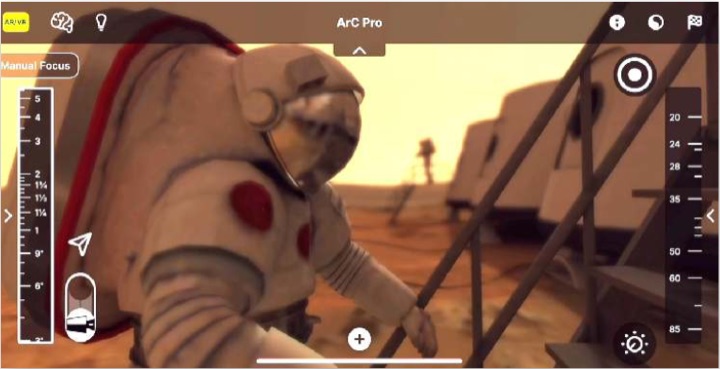 Blocking a Mars scene with an astronaut in Viz Pro